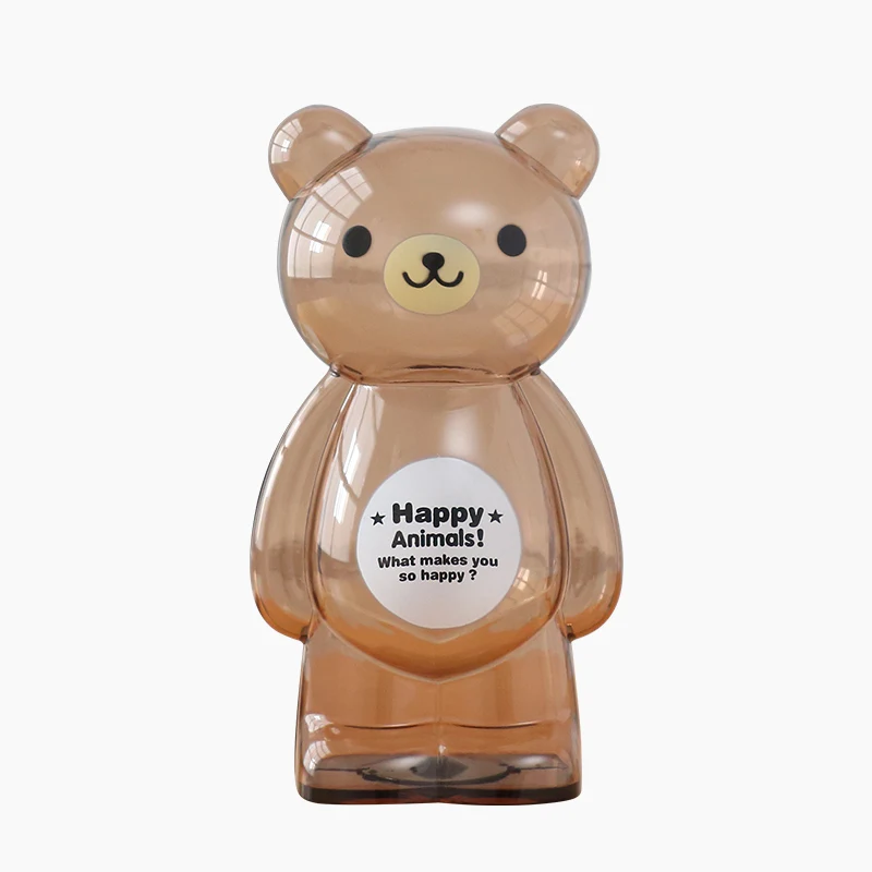 Bear Money Box Plastic Coin Saving Piggy Bank Transparent Candy Storage Safe Box Child Kids Cash for Deposit Home Decor AP0728