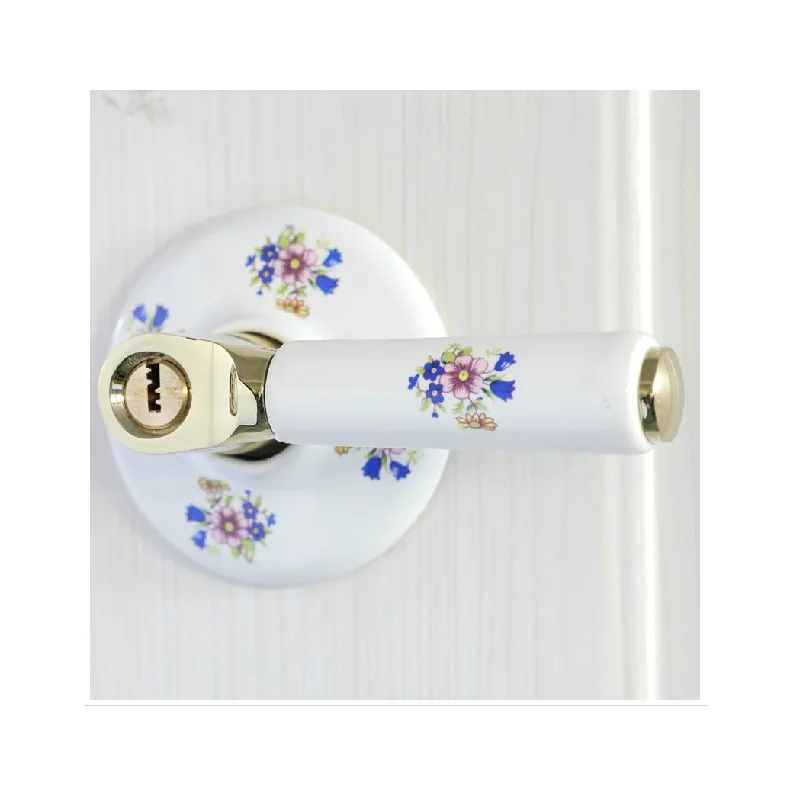 European ceramic rose ball locks ceramic bedroom stainless steel ball lock spherical indoor lock