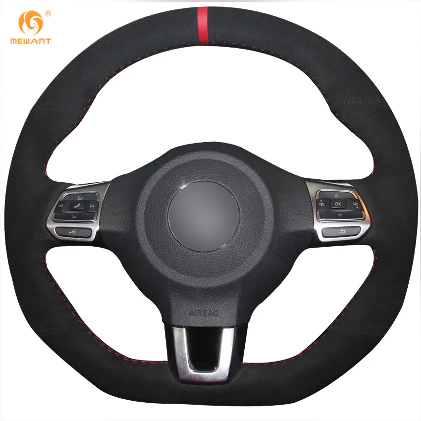 Prix pour Mewant noir en daim couverture de volant de voiture pour volkswagen golf 6 GTI MK6 VW Polo GTI Scirocco R Passat CC R-Ligne 2010 Prix pour Mewant noir en daim couverture de volant de voiture pour volkswagen golf 6 GTI MK6 VW Polo GTI Scirocco R Passat CC R-Ligne 2010
