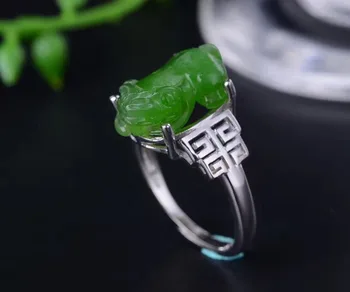 KJJEAXCMY fine jewelry 925 silver inlaid with natural jade women's ring of pure silver ring jewelry. KJJEAXCMY fine jewelry 925 silver inlaid with natural jade women's ring of pure silver ring jewelry.