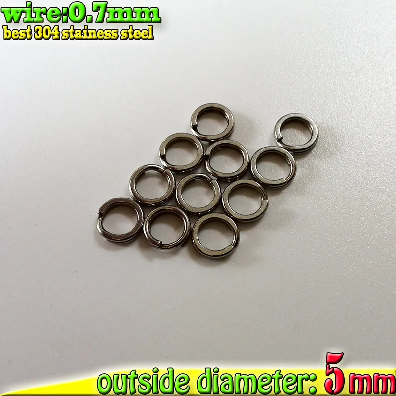 

free shipping fishing split rings 0.7mm*OD5mm 500pcs the best quality 304 stainless steel Strengthen the hardness
