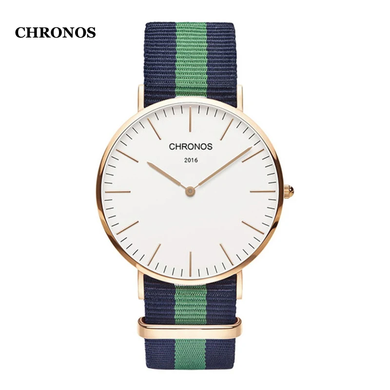 Chronos Fashion Men Watches Leather/Nylon Fabric Thin Quartz Wrist Watch Casual Unisex Watches Chronos Fashion Men Watches Leather/Nylon Fabric Thin Quartz Wrist Watch Casual Unisex Watches