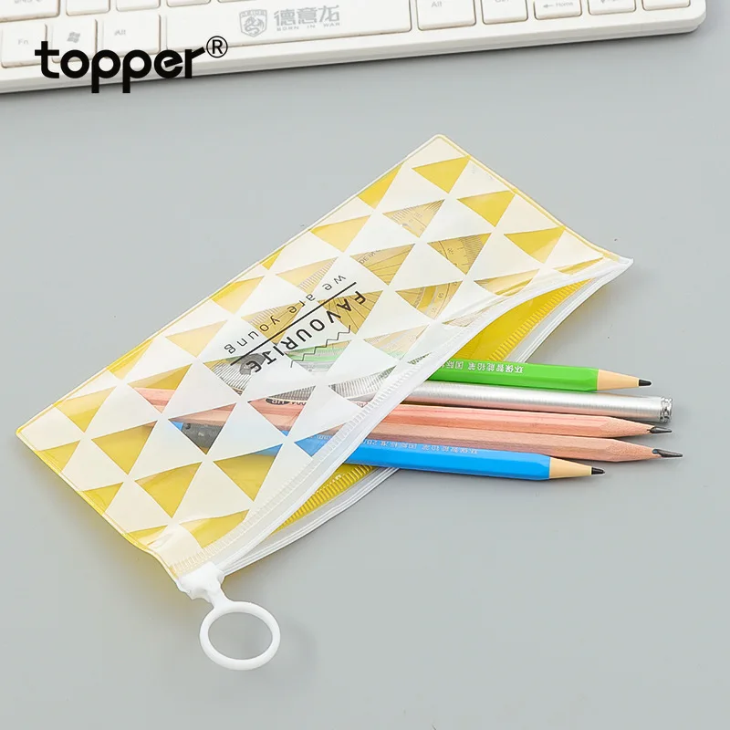 

1 piece new Korean school stationery cute cute kawaii creative PVC envelope received bag fresh translucent folder