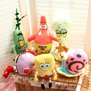 6 шт./компл. спанчбоб плюшевый игрушки для детей с героями из мультфильмов; персонажей рождественские подарки на день рождения игрушки плюшевые Животные