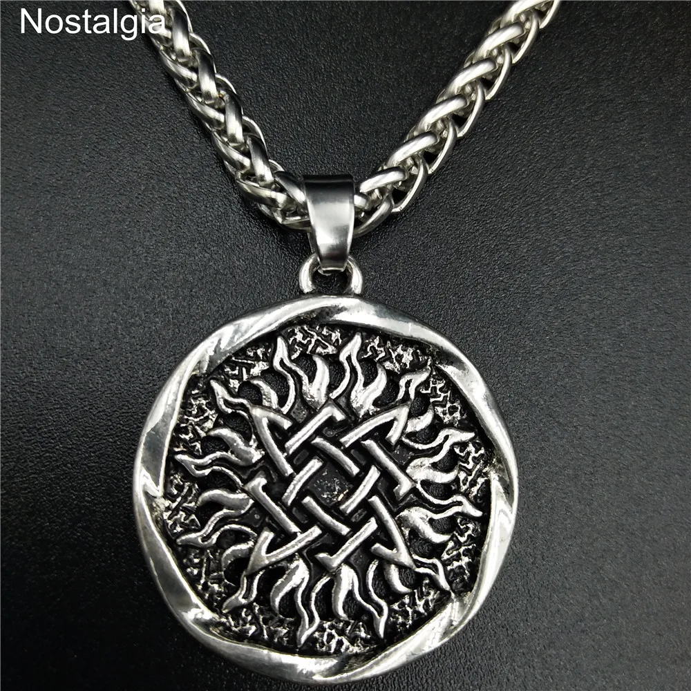 

Nostalgia Russia Star Slavic Wheel Lada Signet Charm Svarog Symbol Amulet Spiritual Pendants Necklaces