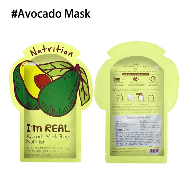 I'm REAL Tony moly маска для лица увлажняющая масляная контроль Отбеливание сокращение пор Корейская маска для лица Косметика 1 шт - Цвет: Avocado