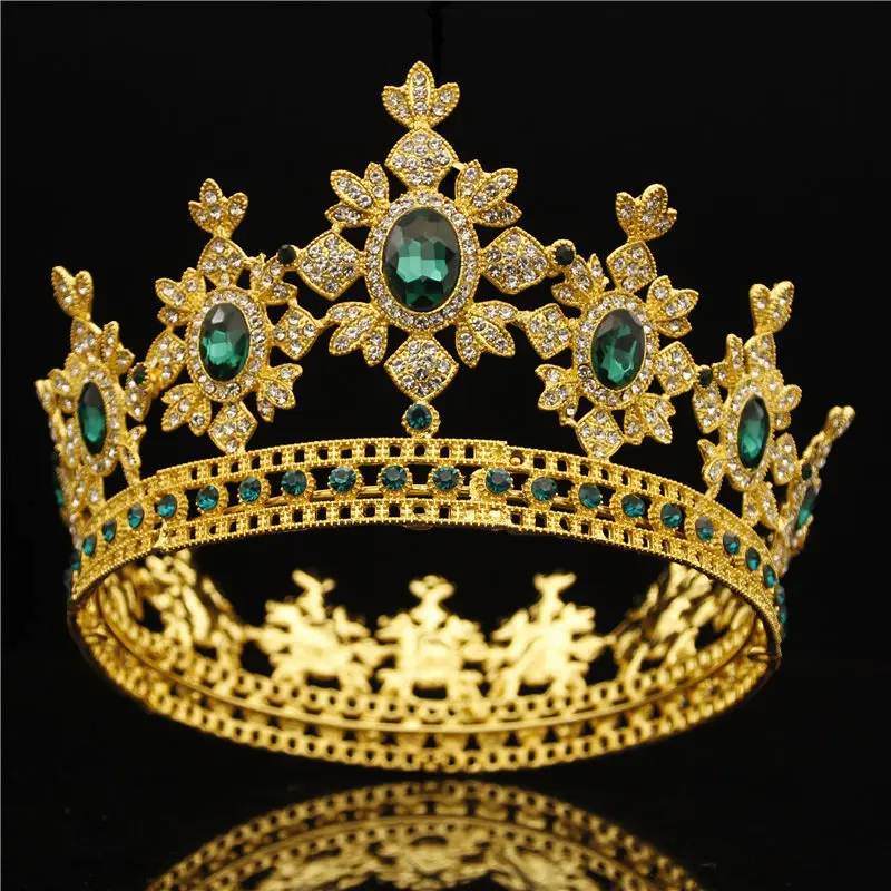 Fashion Baroque Round Tiaras Crown Wedding Hair Jewelry Bridal tiaras