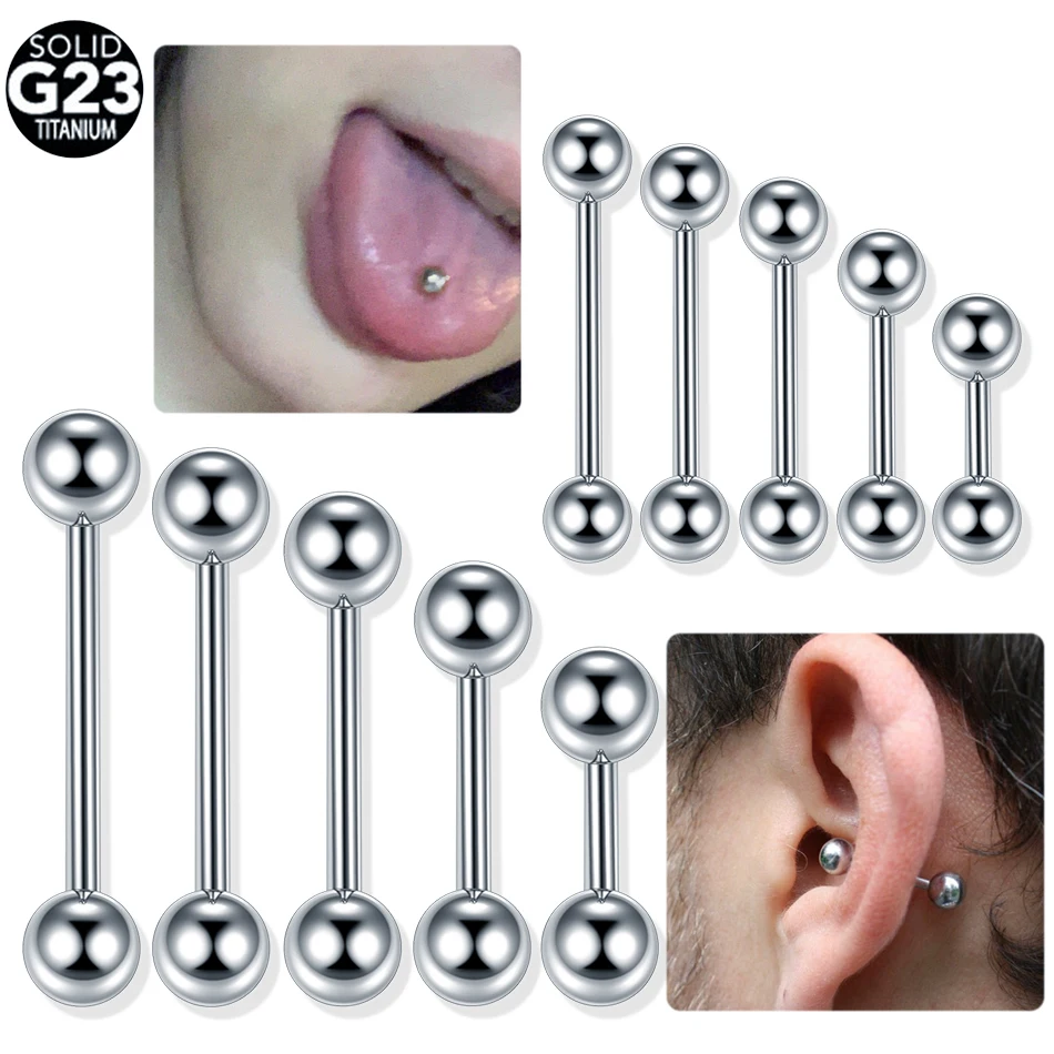 G23 Titanium Internally Threaded Industrial Barbell Lip Piercing Barbell Ear Cartilage Helix Nipple Piercing Body Jewelry 1Pc piercing jewelry body piercing earrings ear piercing jewelry body piercing jewelry body jewelry