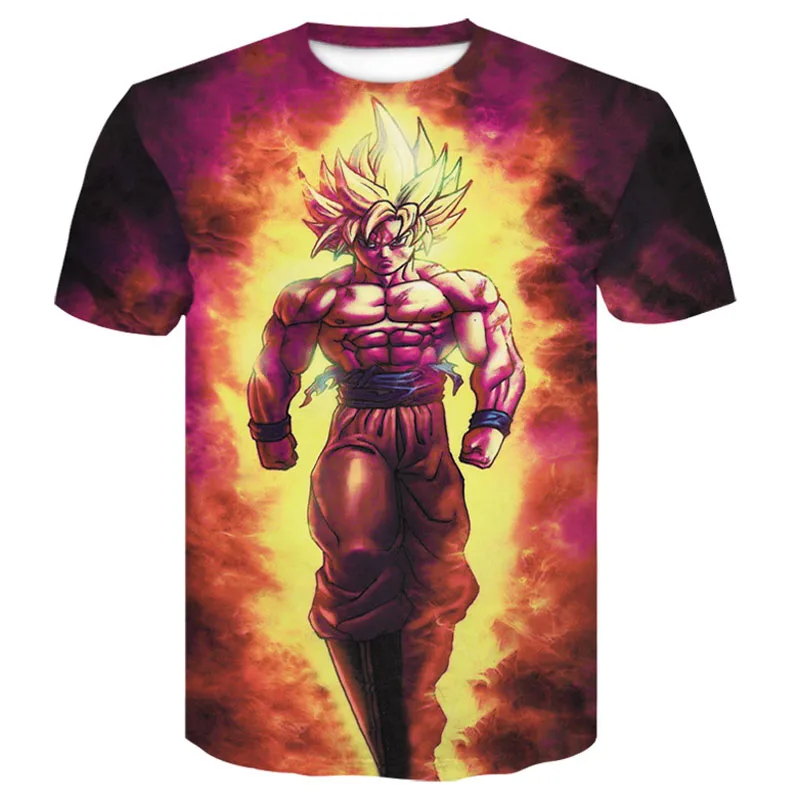 Манга dragon ball z Super Saiyan Son Goku, аниме, летняя 3D печать, новинка, модные футболки, топы для мужчин/мальчиков, мультяшная Повседневная футболка - Цвет: 2