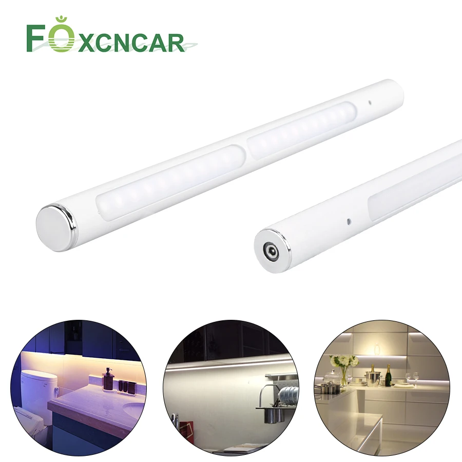 cheap Foxcncar Touch Sensor LED Under Cabinet Lighting Closet LED Lamp Dimmable USB Rechargeable Wardrobe Kitchen Bedroom Night Light
