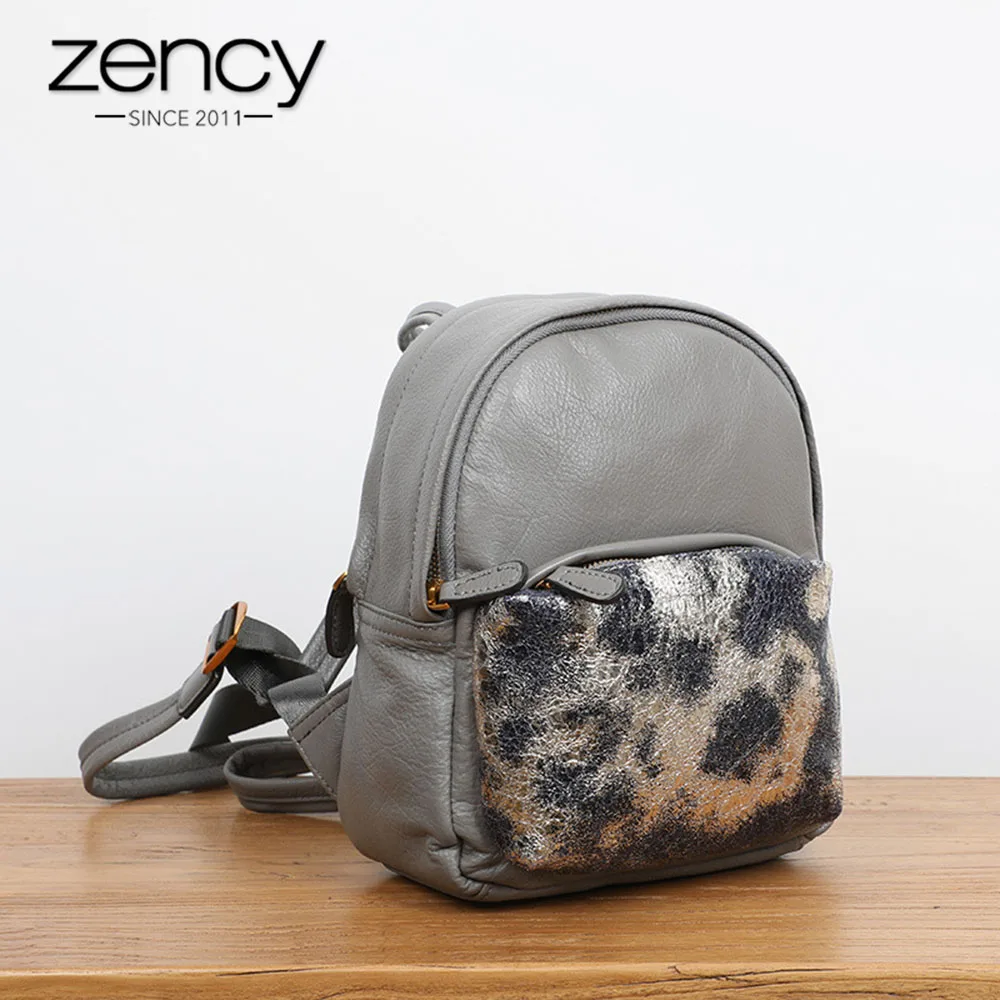 

Zency Special New Model Women Backpack 100% Genuine Leather Fashion Black Small Travel Bag Preppy Style Schoolbag Daily Knapsack