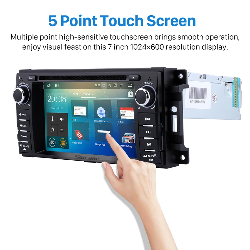 Discount Seicane 7" Android 7.1 1 DIN car DVD Radio GPS Bluetooth System for Jeep Grand Cherokee with USB WIFI AUX Support DAB 1080P DVR 2