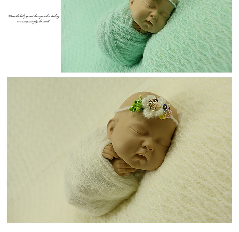 Фоновое одеяло для новорожденных+ накидка+ повязка на голову, комплект для фотосъемки новорожденных, длинный шарф, гамак, реквизит, детский ободок с цветами