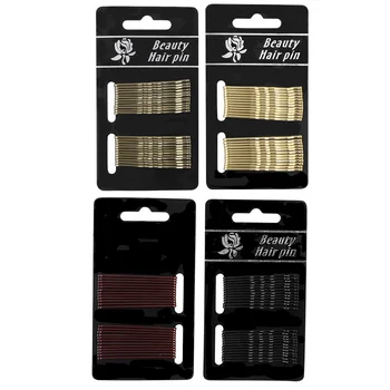 

24pcs/set Women 4 Colors Hair Grips Salon Invisible Hairpins Curly Wavy Bobby Pins For Daily Use And Wedding