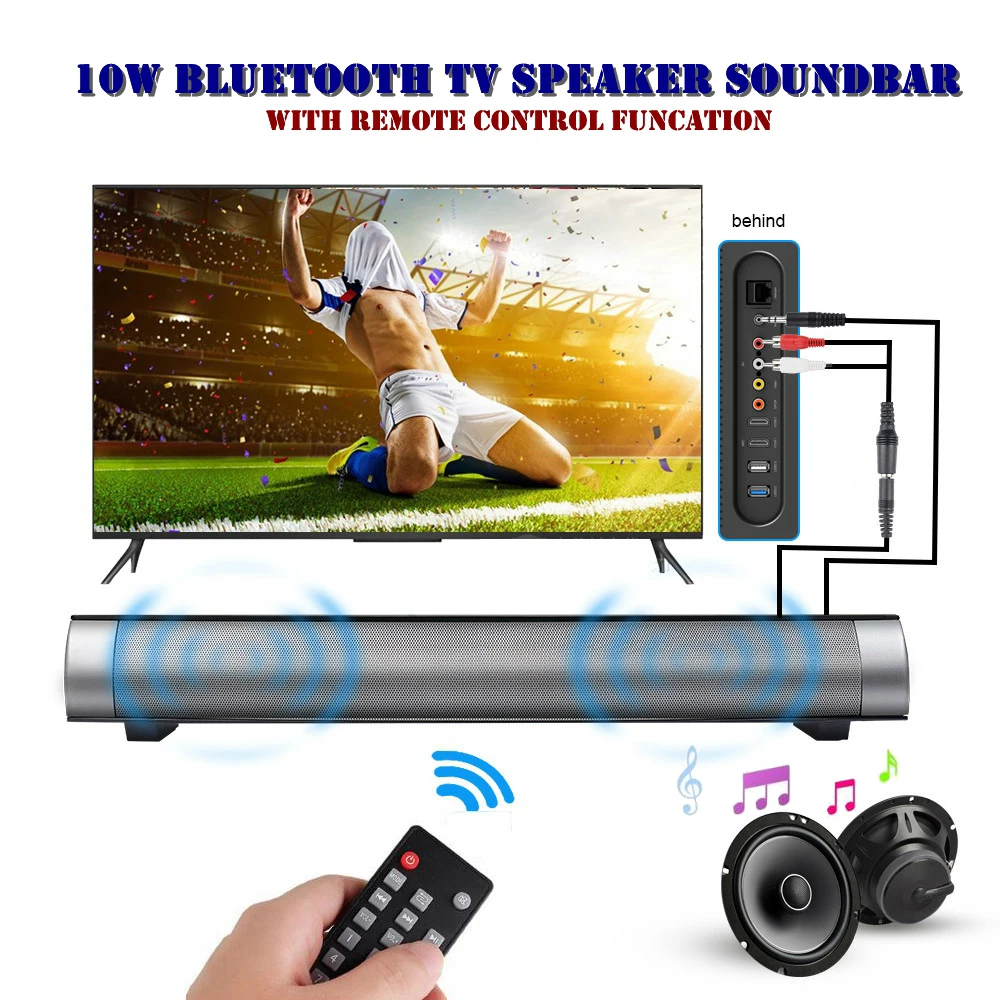 10 Вт lp 08 Беспроводной сабвуфер Bluetooth ТВ Динамик Саундбар музыка громче стерео Super