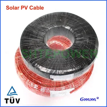 

6mm2 10meters Solar Connector Cable Black or Red TUV Approval Power Cable solar panels system application 10M Red