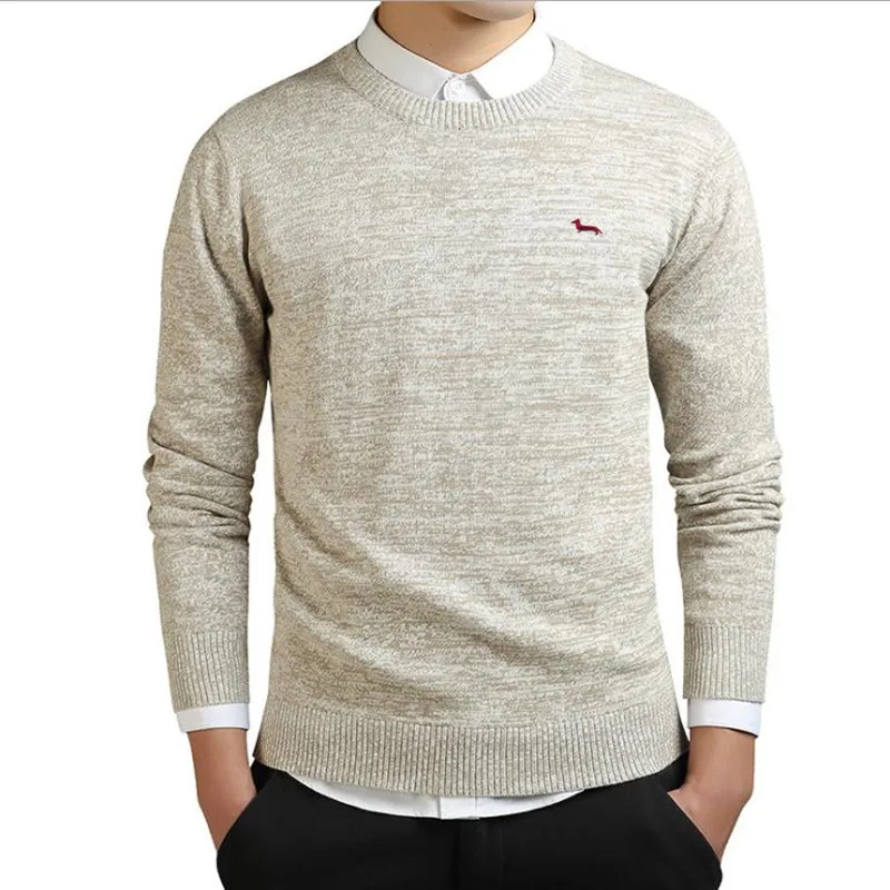 New Spring Autumn Fashion Casual Knitted Sweater Mens Harmont 100%cotton solid pullover men Blaine O-neck slim fit sweaters 3