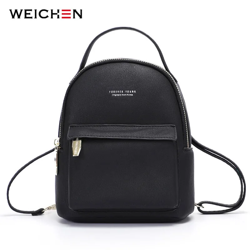  WEICHEN Multi-Function Women Backpack Leather Fashion Small Backpack Female Ladies Shoulder Bag Gir - 32962979050