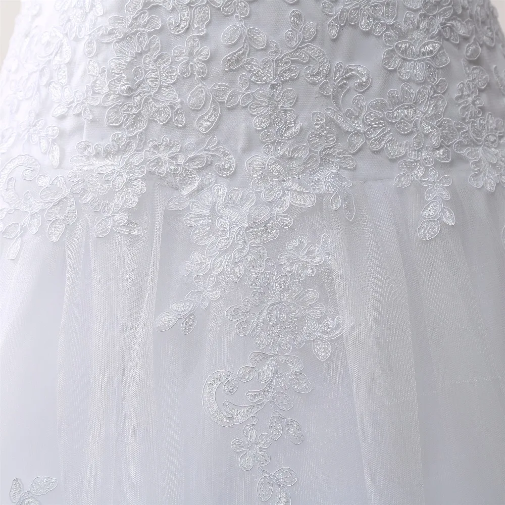 Elegant A-line Sweetheart Appliqued Tulle Lace Wedding Dress