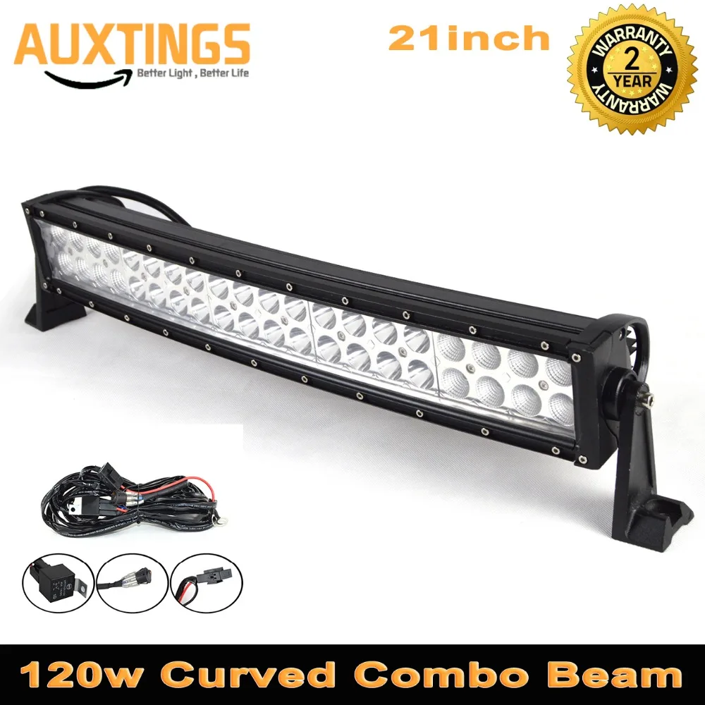 

21" 120W Curved LED Light Bar Combo Beam For Work Driving Offroad Boat Car Tractor Truck 4x4 SUV ATV With Switch Wiring Kit