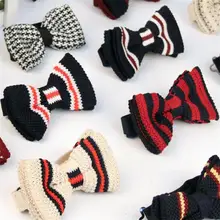 Вязание галстук-бабочка Мужские аксессуары бабочка бренд для взрослых полоски галстук-бабочка Свадебная вечеринка в горошек в полоску 2 шт./лот