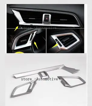 

3 pcs Accessories For Honda Civic 2016 2017 2018 Front Side Air Conditioning AC Outlet Vent Molding Cover Kit Trim