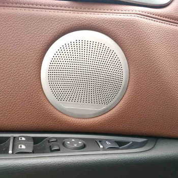 

4X Chrome plate Stainless Steel Speaker Audio Ring Decoration Trim Cover Fit For BMW X5 F15 2014-2017 & X6 F16 2015-2017