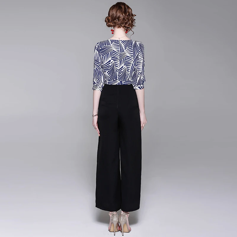 jumpsuit white top black bottom