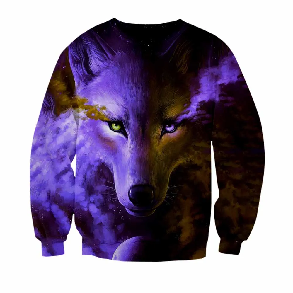 Wolf Tiger Wolf Speirit Mens Hoodie Sweatshirts Hip Hop streetwear personality oversized Tracksuits Spring men Kids Sweatshirt