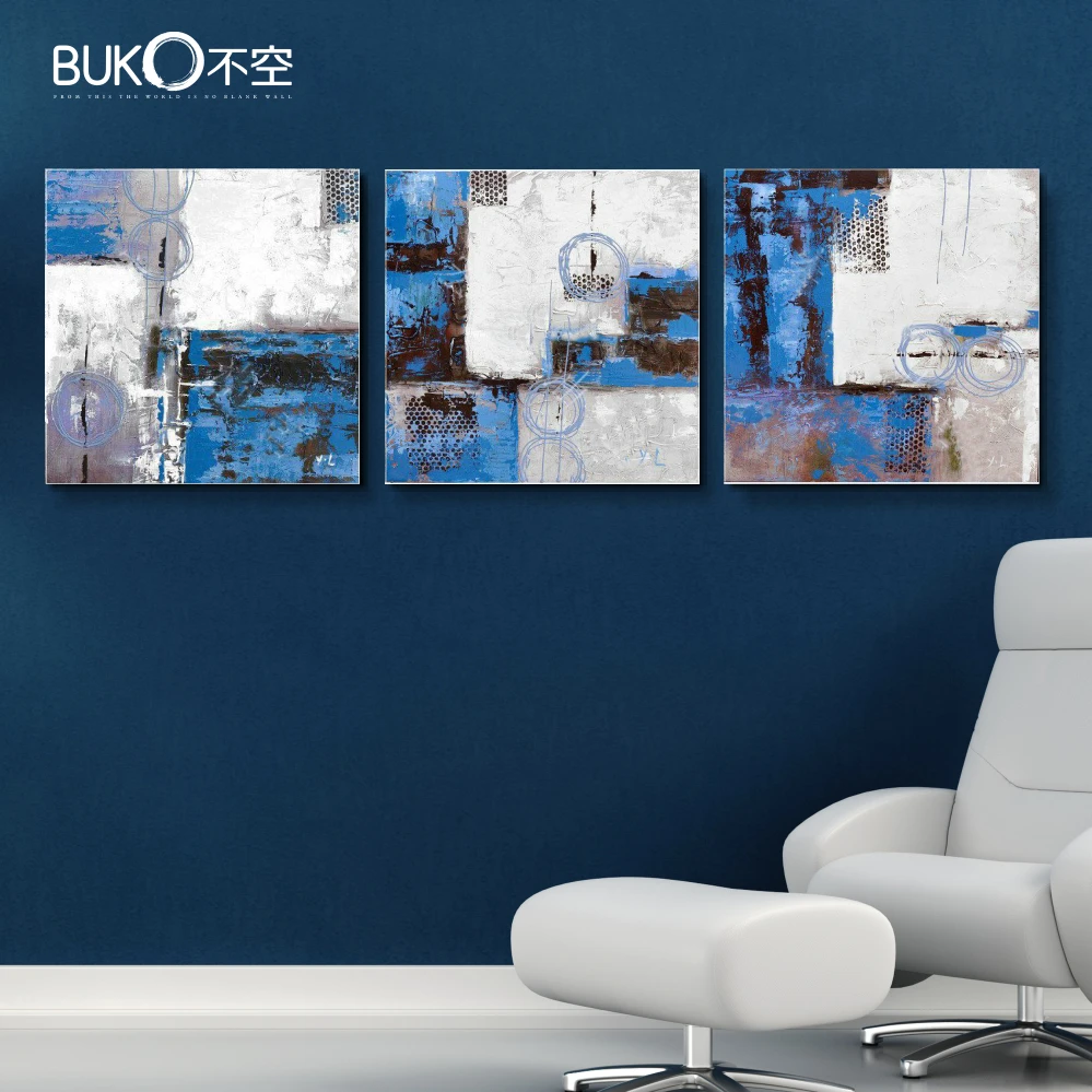 Online kopen wholesale abstract blauw schilderijen uit china ...