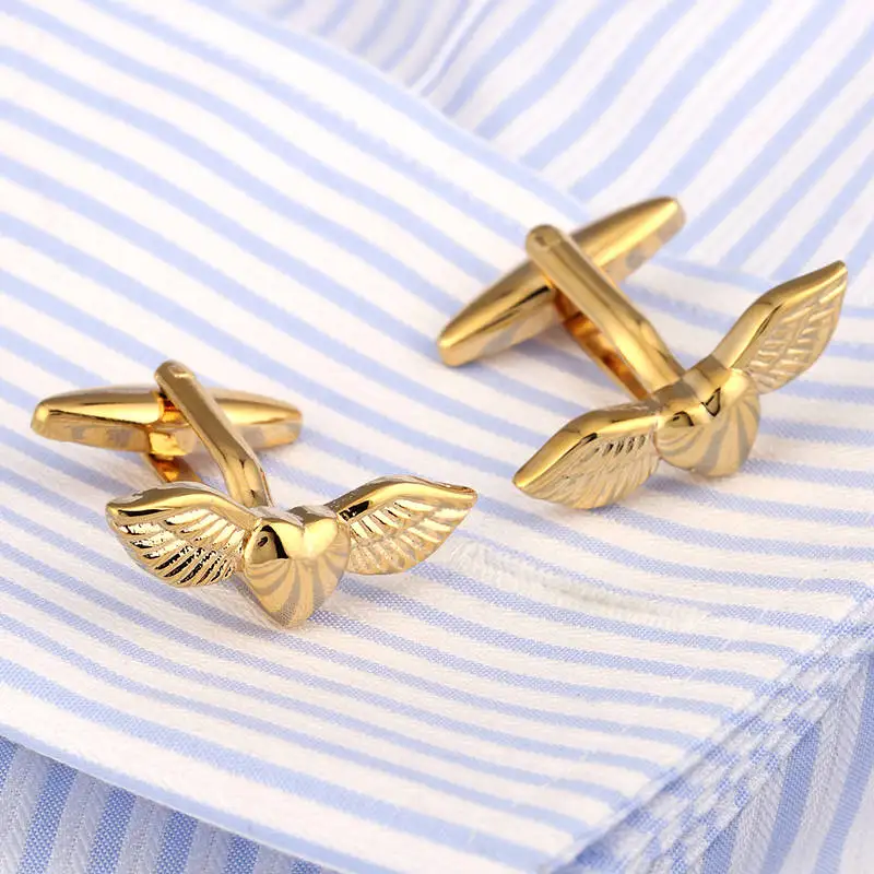 

VAGULA Cufflinks Copper Wedding love Gift Angel wings Gemelos New French Shirt Cuff links drop ship men jewelry 241