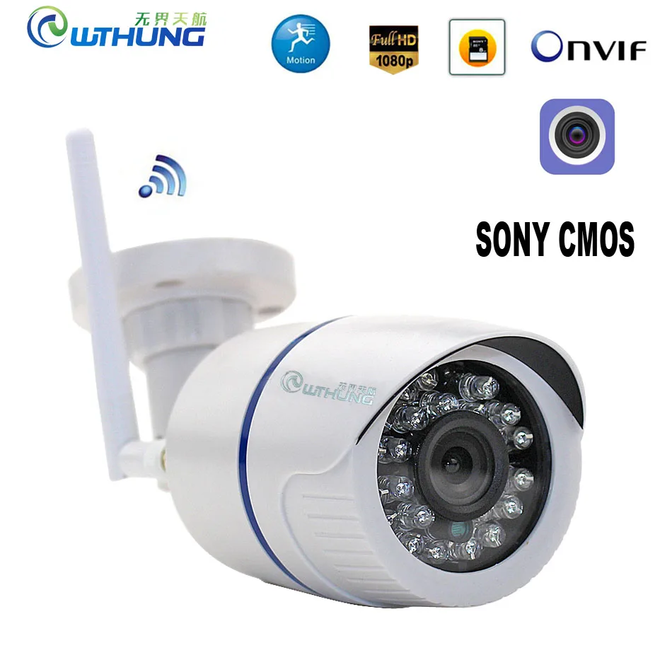 Беспроводная ip камера видеонаблюдения Wi Fi Bullet 1080P SONY323 960P 720P P2P CamHi Onvif Аудио ИК