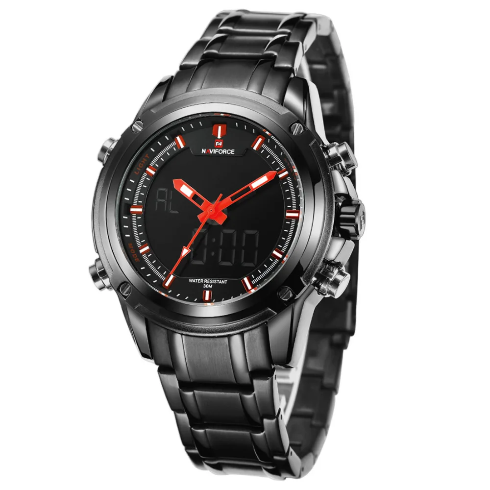 Лидирующий бренд Роскошные модные мужские спортивные часы кварцевые аналоговые цифровые военные часы мужские часы водонепроницаемые стальные Masculino Relojes