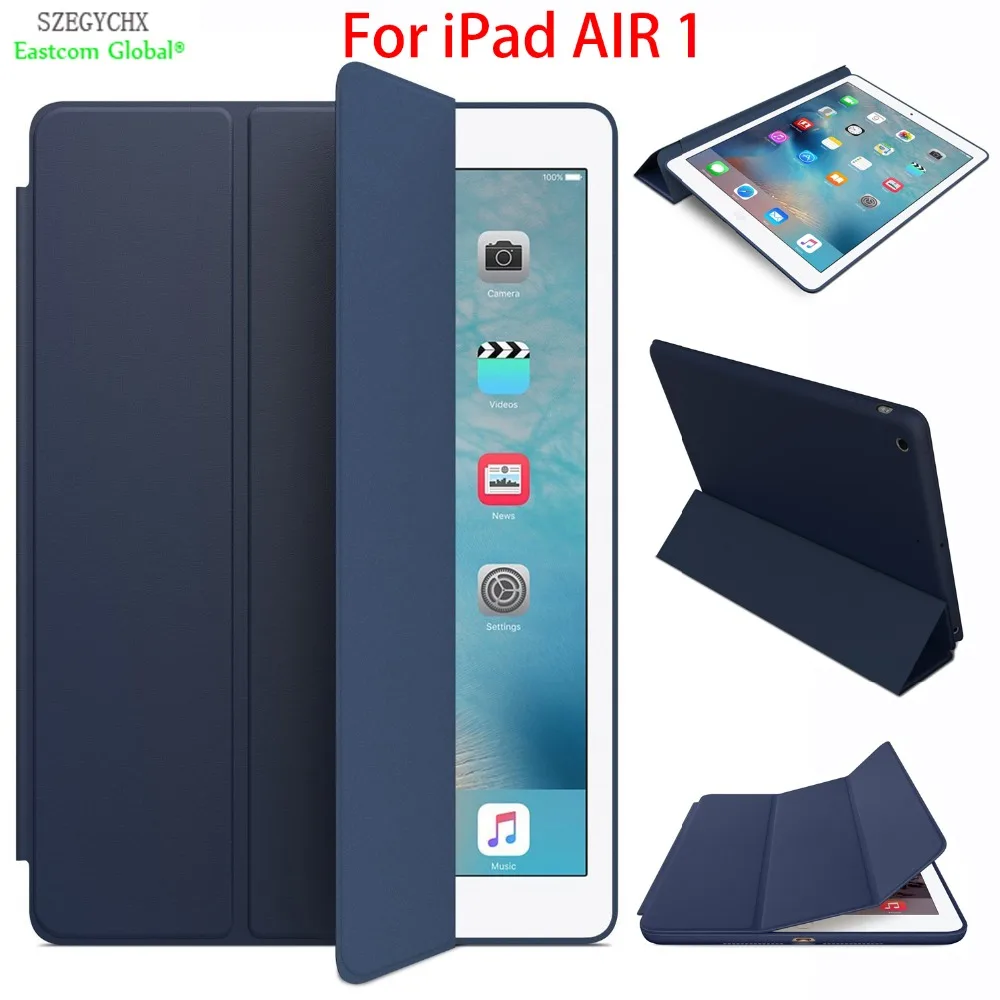 

For iPad Air 1 Case New Smart Cover PU Leather Protective Shell Auto Sleep / Wake Cover For model no A1474 A1475 A1476