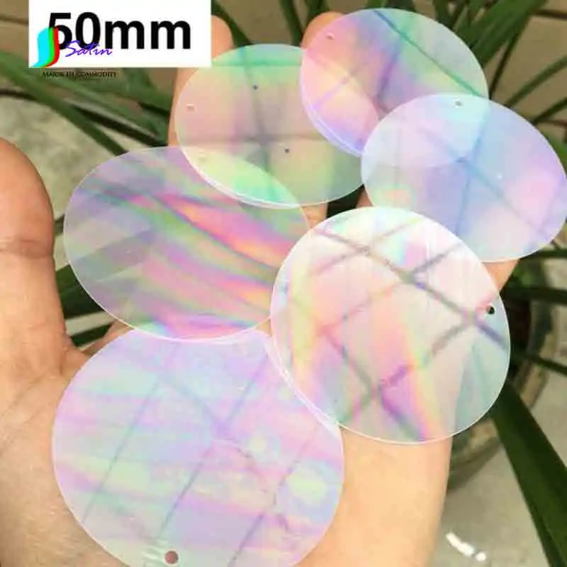 

Wholesale Big Size 50mm Round Colorful White Loose Sequins,Diameter 5cm White Color Intrigue Big Sequins S0457L