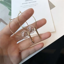 Вечный чудо-глэм, серьги-гвоздики с прозрачными шариками, вечерние, в стиле панк,, милые, аккуратные, нестандартные, корейские, японские, милые, 3366