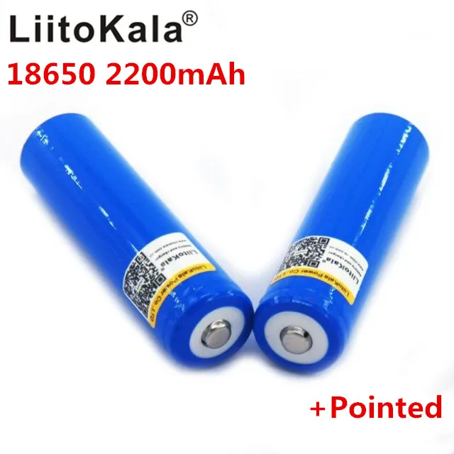 LiitoKala 18650 2500mAh High Capacity Li-Ion Rechargeable 1200 Times Flat top Lithium Battery， for Flashinglight Headlight Electronic Equipment 
