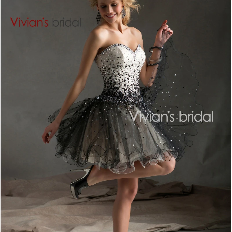 Elegant Short Sweetheart Crystal font b Cocktail b font font b Dresses b font 2016 Women