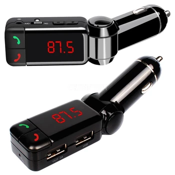 

100Pcs/Lot Hand Free MP3 WPA Player LCD Bluetooth Car Kit With FM Transmitter SD USB Charger Handsfree For iPhone Android phone
