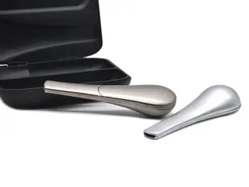 

Metal Tobacco Herbs Smoking Pipe Spoon With Magnetic Lid, Plastic Case New