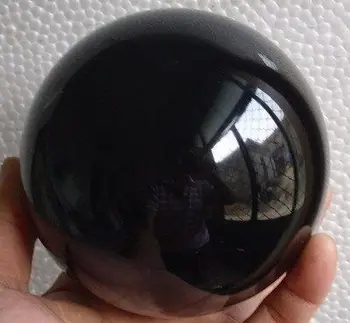 

wholesale Cheap HOT Sell NATURAL OBSIDIAN POLISHED BLACK CRYSTAL SPHERE BALL 80mm +stand A1 Luxury Girls Wedding