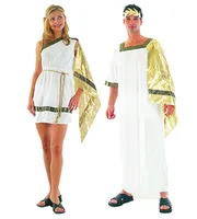 New Roman Toga Robe Greek Goddess Fancy Dress Costume Outfits Prince Halloween GLTHW004-GLTHW005