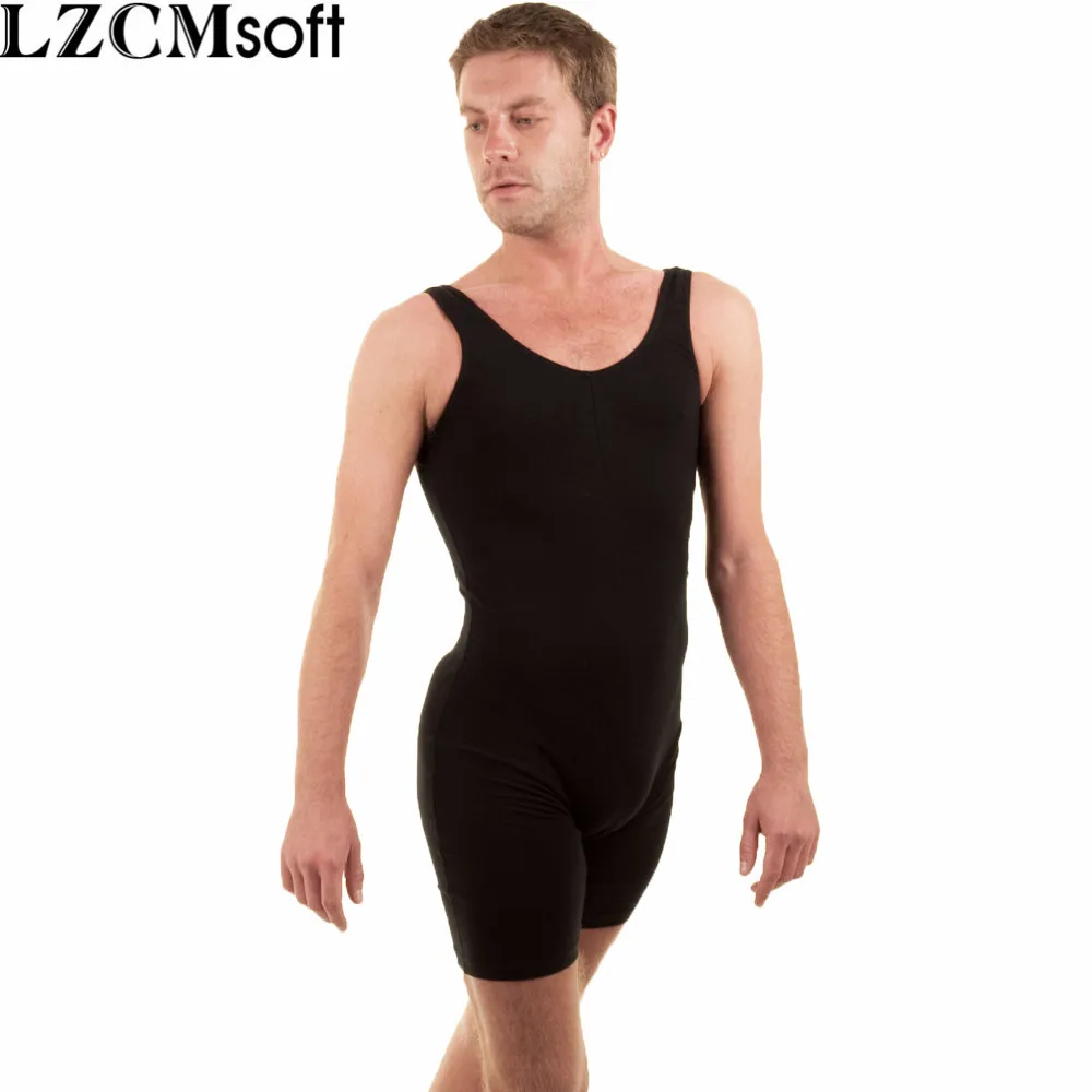 LZCMsoft, Мужская Базовая черная гимнастическая одежда, комбинезон, для взрослых, спандекс, лайкра, майка, короткие спортивные костюмы, балетные костюмы, костюмы для танцев