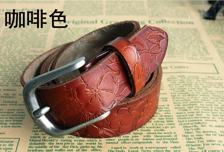 Han edition, модный кожаный ремень с тиснением, смешанные цвета,, для женщин, восстановленные в древнем стиле, MS, пряжка, кожаный ремень
