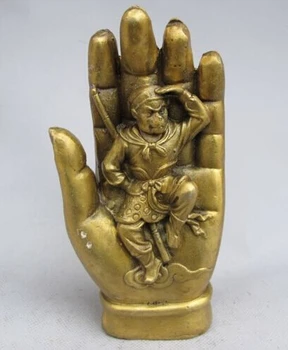 

Collectable home decorations Carved Buddha Hand Monkey Statue free shipping