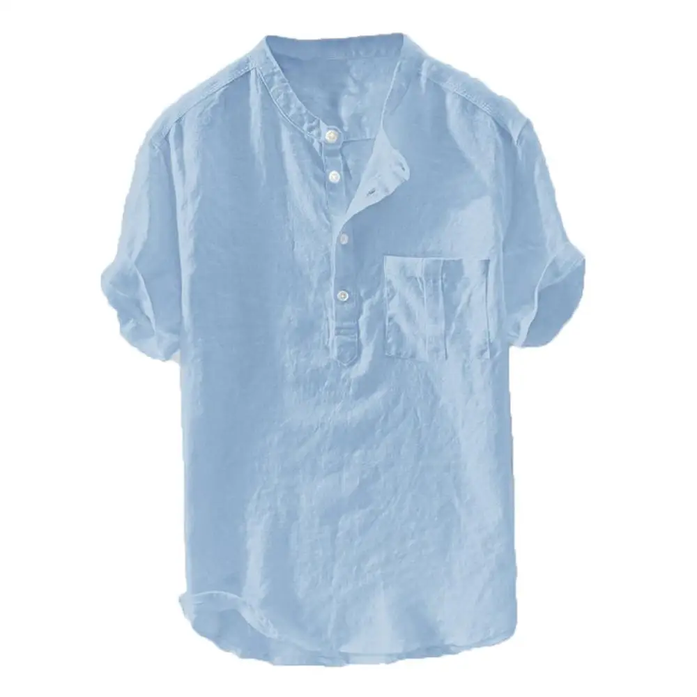Men's Summer Hot Pure Hemp Button Short Sleeves Cotton Linen Shirt With Pockets Harajuku Large Pullover Blouse Top For 2019 Male Men's Summer Hot Pure Hemp Button Short Sleeves Cotton Linen Shirt With Pockets Harajuku Large Pullover Blouse Top For 2019 Male