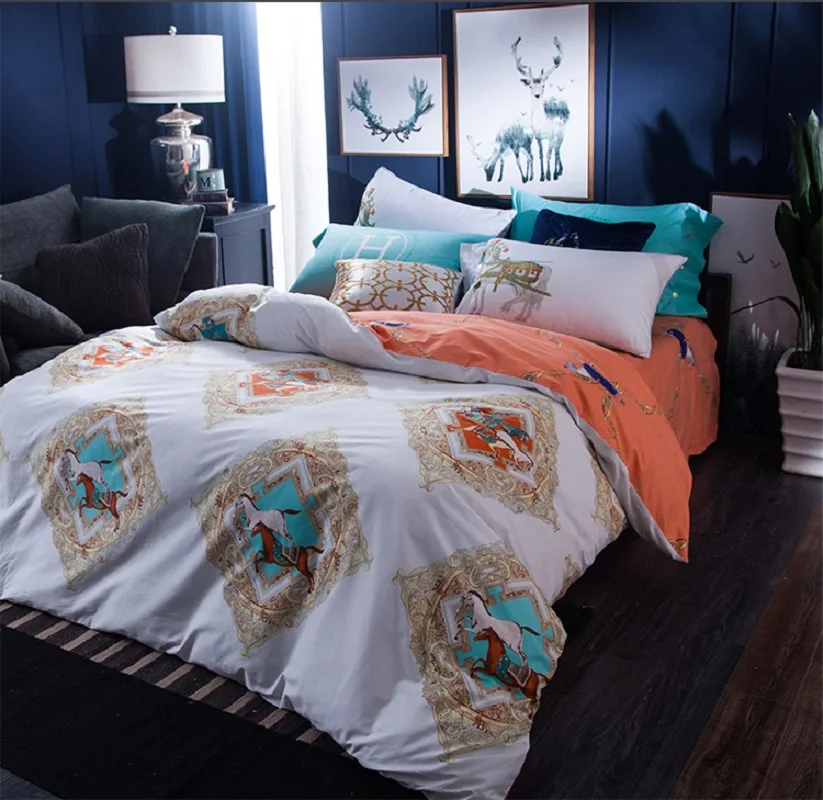 Online Get Cheap Orange Blue Bedding Alibaba Group