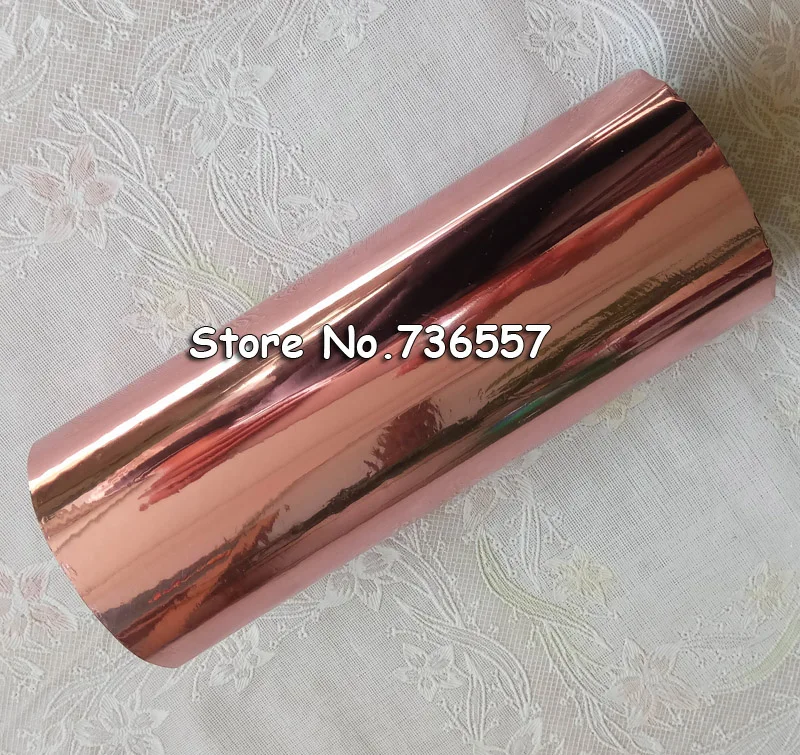 로즈 골드 롤 핫 포일 스탬핑 용지, 핫 프레스 전사, 양극 도금 용지, 핑크 골드 핫 포일, 16cm x 120m