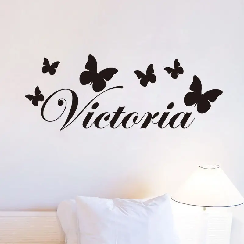 Personalized Butterfly Decals Wall Stickers Customized any Name Vinyl