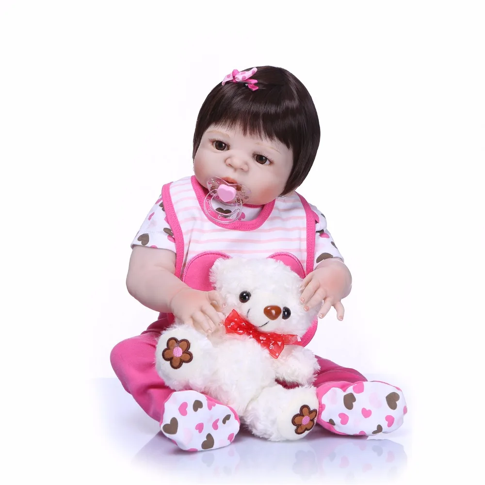 

Bebes reborn toys doll 23"57cm baby alive full silicone reborn girl dolls toys for child gift can bathe boneca reborn